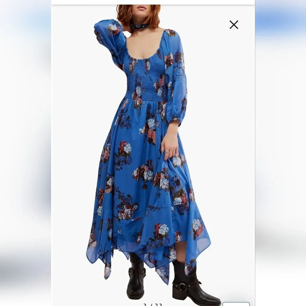 Free People L Morning Glory Boho floral dress - Picture 1 of 11